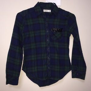 Abercrombie Kids plaid flannel button up