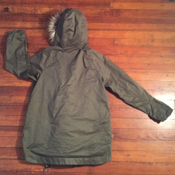 ZARA Green Military Inspired Parka Sz S - Picture 4 of 4