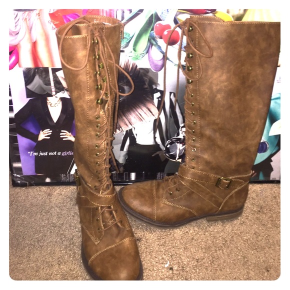 Knee high combat boots