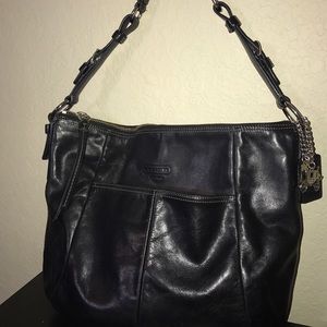 Leather coach handbag