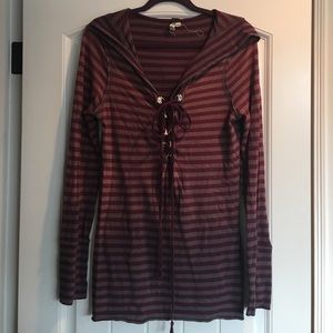 Free people we the free hooded tunic top