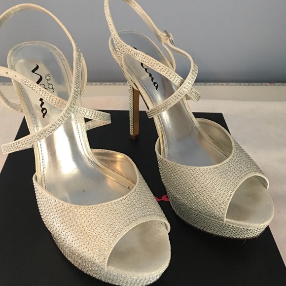 Nina - Silver SALEE studded heels - Picture 2 of 4