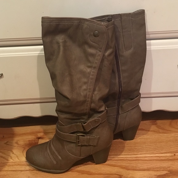 Brown heeled boots