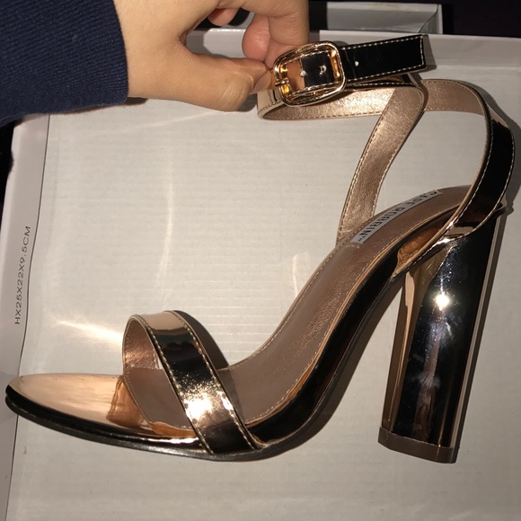 Rose gold high heels