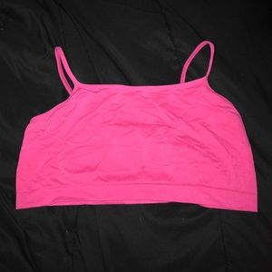 Pink sports bra