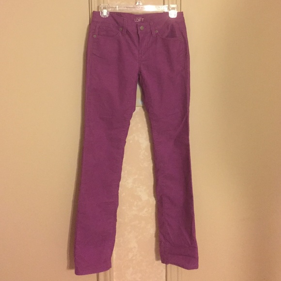 Loft thin wale corduroy jeans. Purple. Size 24/00