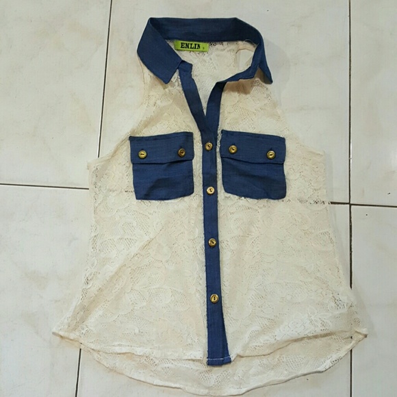 Lace button down - Picture 1 of 3