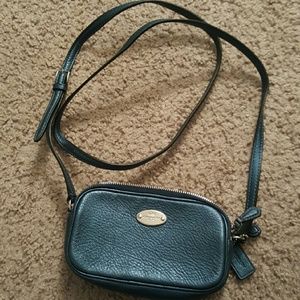 Metallic Blue Small Coach Crossbody