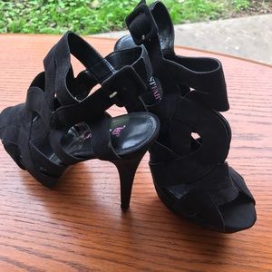 Just Fab platform high heel sandals.