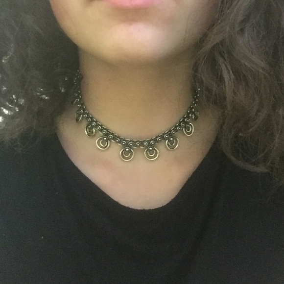 Silver metal choker