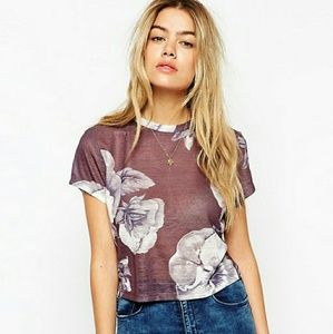 ASOS cropped floral print t-shirt