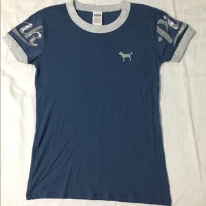 NWT pink Victoria secret bling campus tee