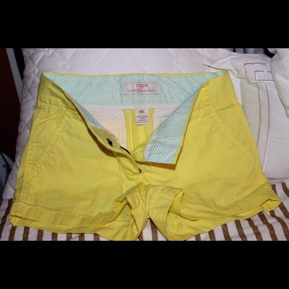 J Crew yellow khaki shorts
