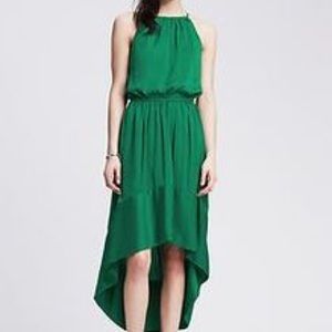 NWT Banana republic high-low emerald green dress