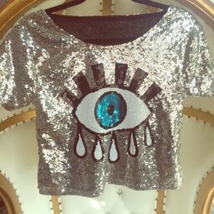 All Seeing Eye Sequin Top S/M