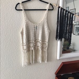 COACHELLA COLLECTION Knitted fringe blouse