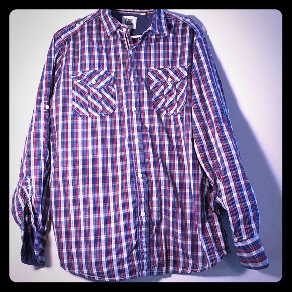 Men's long sleeve shirt - Paper Denim cloth - sz L