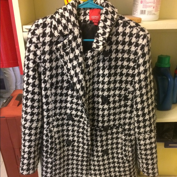 Trench Coat black and white size medium