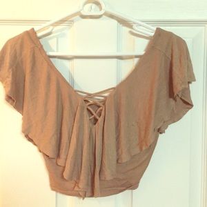 ⚡️FLASH SALE⚡️Flowy Lace Up Crop Top