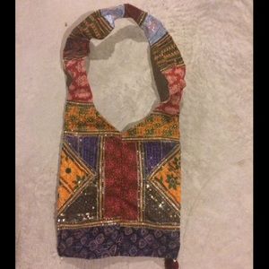 Multicolored traditional Indian shoulder bag
