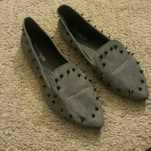 Studded Grey Loafers/Flats