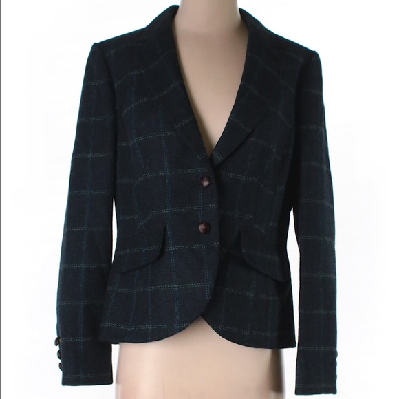 Boden Plaid Wool Blazer US 10