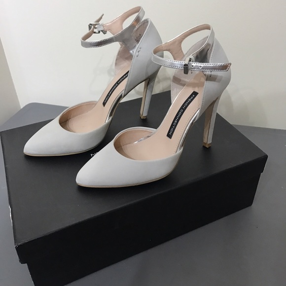 French Connection grey/silver Manuela pump sz 36 - Picture 2 of 4