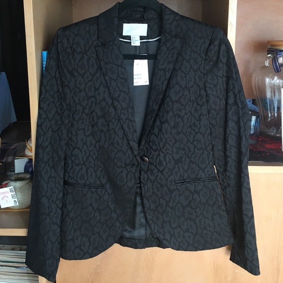 H&M Animal Print Black Blazer