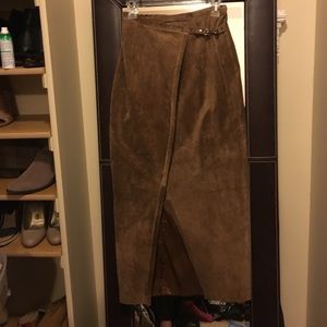 Banana republic. Brown suede wrap skirt