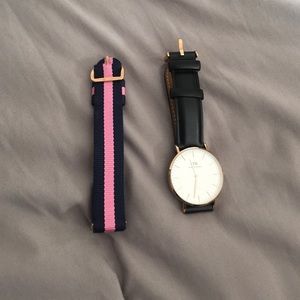 Daniel Wellington black leather watch