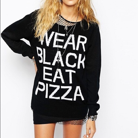 Wear Black Eat Pizza Killstar sweater