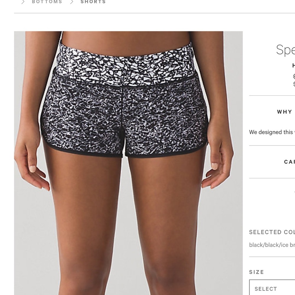 Lululemon speed short H2O. NWOT