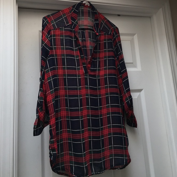 Sheer plaid blouse - Picture 1 of 3