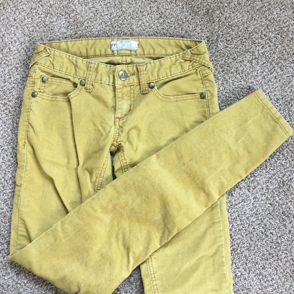 Free people mustard cords skinny