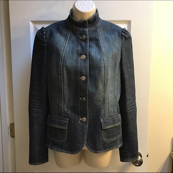 Elie Tahari Denim Jacket Factory Sale 