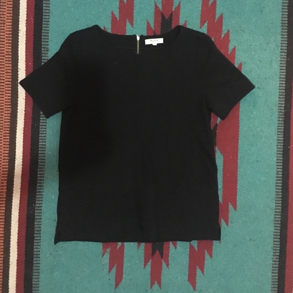 Madewell black zip back top