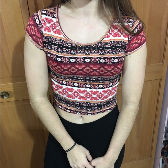 Tribal print crop top
