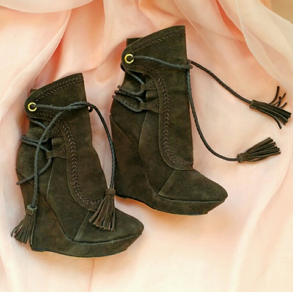 Colin Stewart suede leather boots booties