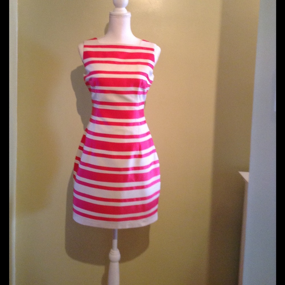 White and Hot Pink Dress