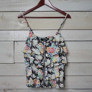 Forever 21 Floral Blouse Front zipper