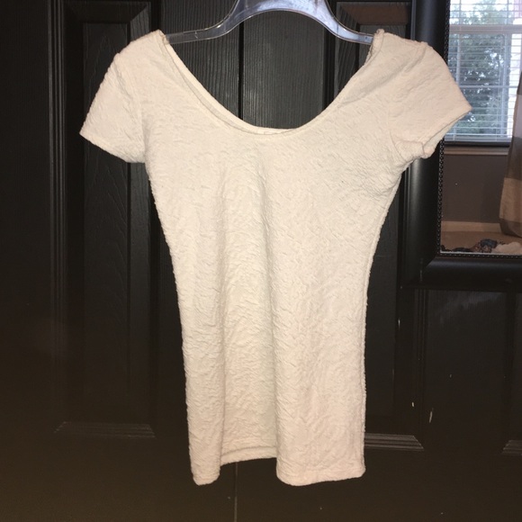 off the shoulder white top with texture