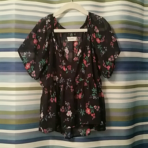 Girls sheer floral blouse