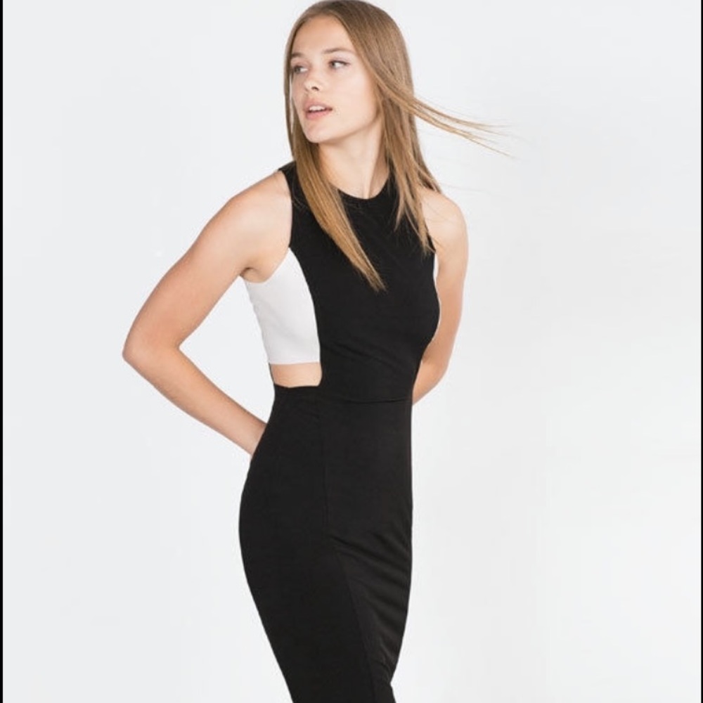 🖤Zara black and white cut out dress🖤