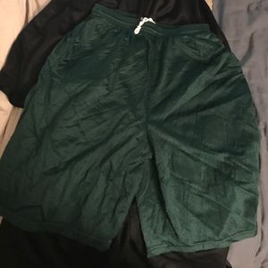 Green athletic shorts