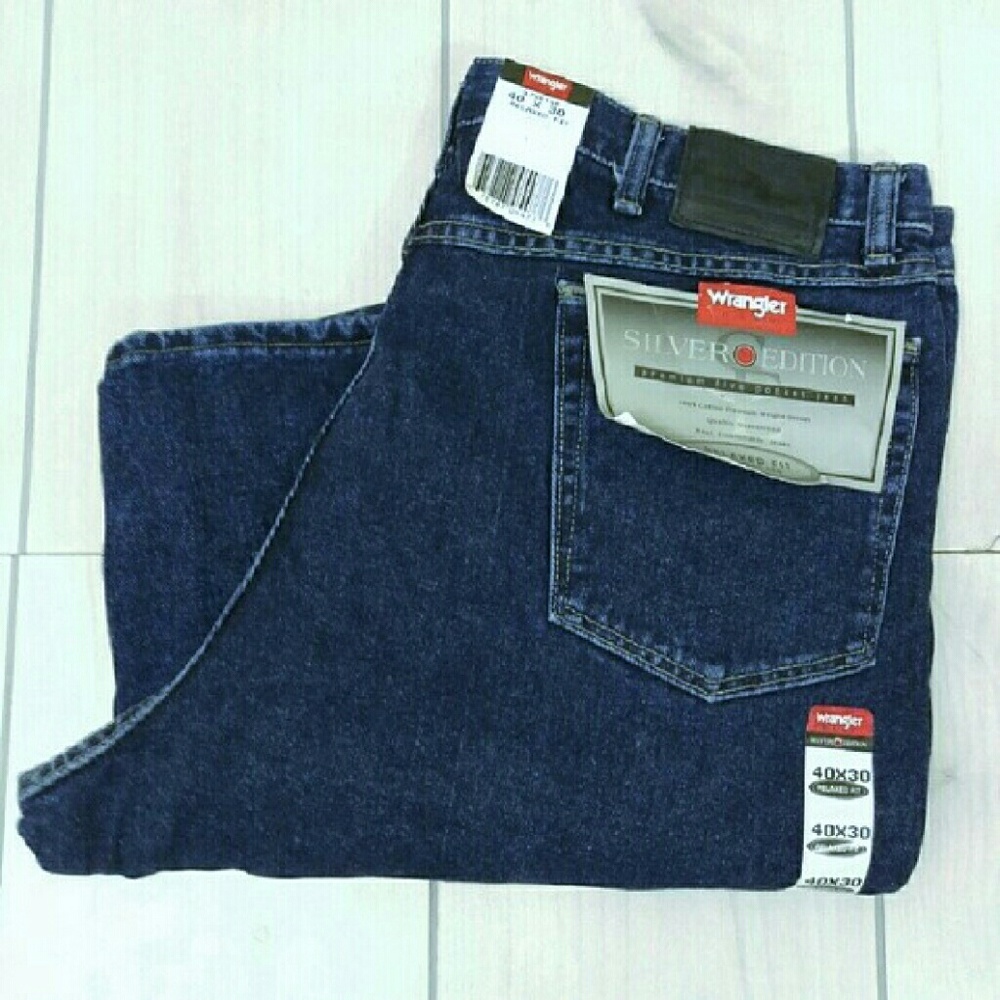 Wrangler Blue Jeans 40 X 30 Silver Edition