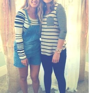 Retro shorts light wash denim overalls