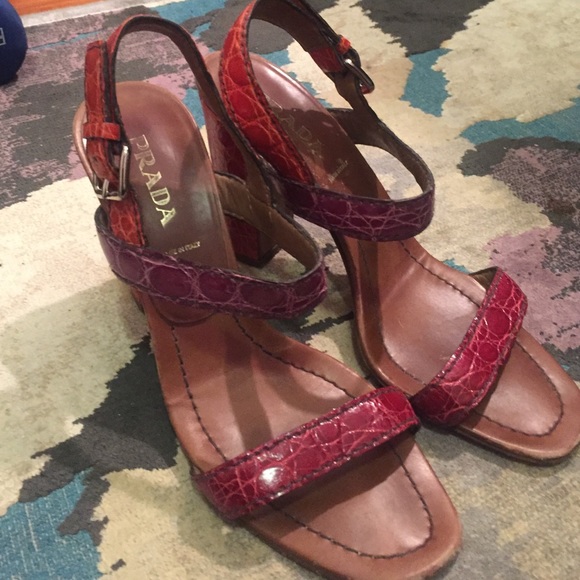 Prada- multicolor snakeskin sandals