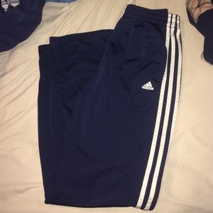 Navy blue Adidas track pants