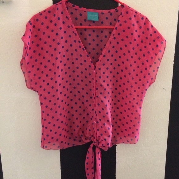 Polka Dot Chiffon Blouse