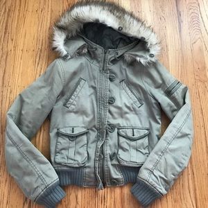 Abercrombie & Fitch Jacket with Faux Fur Hood